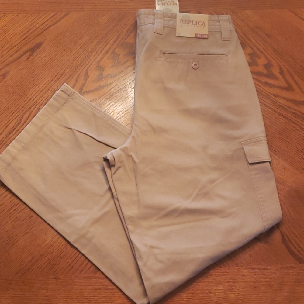 Replica industry  kaki cargo pants size 34w 29l